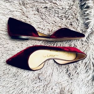 Sam Edelman Burgundy Velvet Shoes Size 9